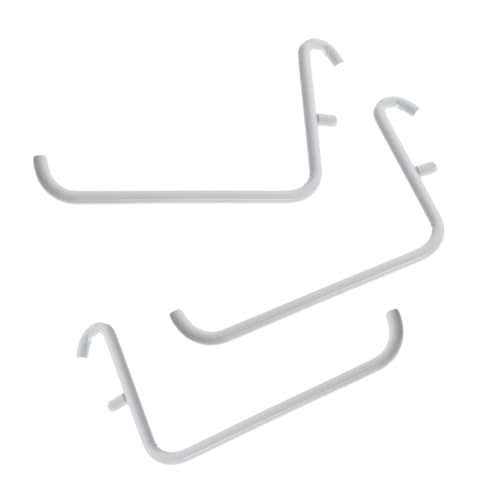 Angoily 3pcs Heavy Duty Iron Pegboard Hooks Desk Wall Mounting Brackets for Tools White