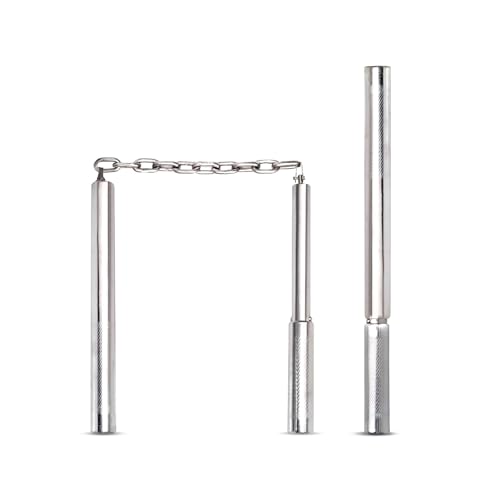 Image of Ciko Nunchaku and Safety Sticks Stainless Steel and Metal Dual Function 2 in 1 karte Sticks Nunchaku Training Exercise Short Stick (India Steel Dual Function)