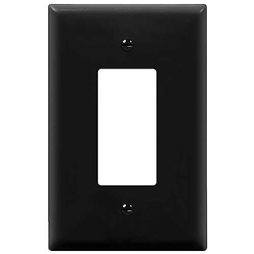 Image of ENERLITES Decorator Light Switch or Receptacle Outlet Wall Plate, Gloss Finish, Oversized 1-Gang 5.5 inch x 3.5 inch, Unbreakable Polycarbonate Thermoplastic, UL Listed, 8831O-BK, Black