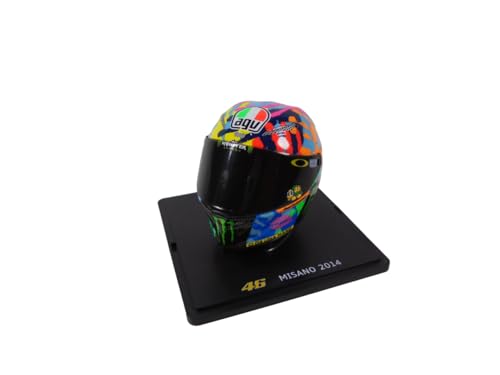 OPO 10 - Valentino Rossi Moto GP Misano 1/5 Scale Helmet 2014 Season Compatible with Yamaha YZR-M1 - CR011