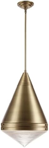 Maxim Lighting 10396PRNAB Hargreaves - 1 Light Pendant-22 Inches Tall and 13.5 Inches Wide, Finish Color: Natural Aged Brass