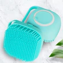 MKSL Silicon Massage Bath Brush, Scalp & Bathing Brush For Cleaning Body Silicon Wash Scrubber, Cleaner & Massager For Shampoo, Soap Dispenser Bathing Tool Brushes, Bathroom, Men & Women & Child