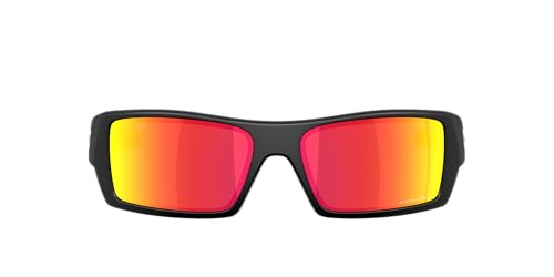 Oakley Gascan OO9014 Rectangular Sunglasses (Matte Black, Prizm Ruby)