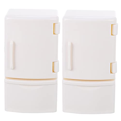 Sosoport 2 Mini Refrigeradores Refrigerador Pequeño para Habitación De Casa De Muñecas Refrigerador Vertical Mini Refrigerador para Habitación De Juguete Mini Refrigerador para El