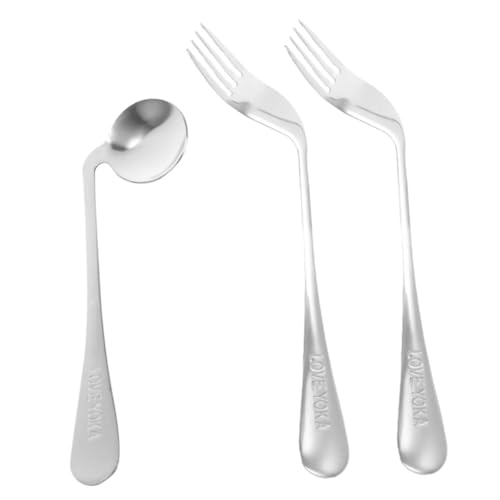 TOVINANNA Food for Elderly Angled Spoon and Fork Comfort Handles to Use for Seniors