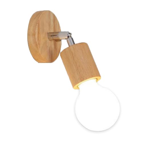 Lámpara de pared rústica de madera E26 para solucionar la falta de espacio