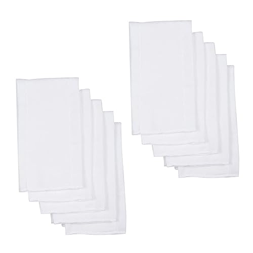 HAPINARY Multi-Functional 10 Pack Cotton Burping Cloths Newborn Diaper Inserts Reusable White 60x60cm