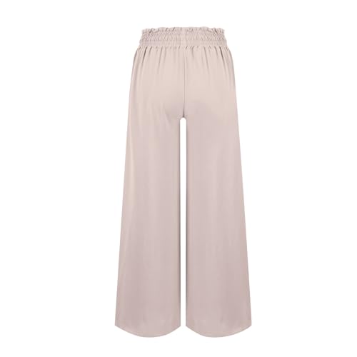 Wide Leg Pants Woman Casual Summer Drawstring High Waisted Palazzo Pants Loose Comfy Flowy Pants with Pockets4