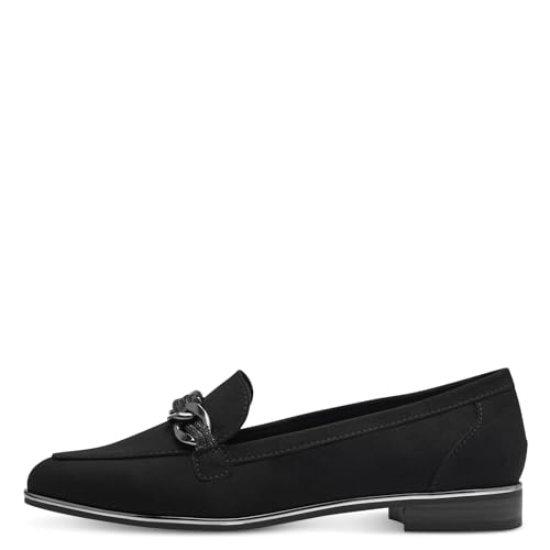 Image of MARCO TOZZI Women's Slippers, Feel Me Footbed, Soft Lining, 2-24200-42 Loafer, Black, 6 UK