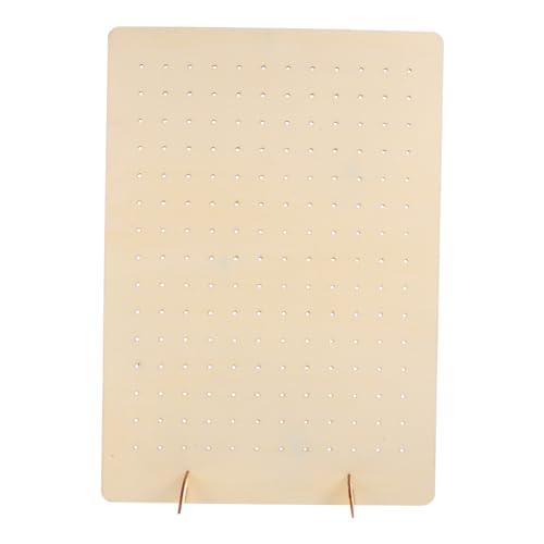 Cabilock Display Stand Pegboard Necklace Jewelry Craft Fair Display Peg Board Desk Peg Board for Crafts Store Hook Display Peg Board Holders Peg Board Stand Display Risers Beige Wooden