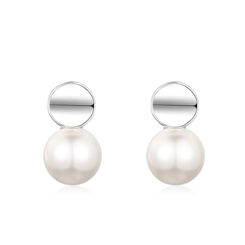 YAXUN Pendientes de perlas de plata de ley 925 para mujer, aretes de gota de perlas joyería de moda regalos para mujeres y niñas