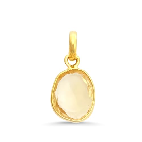 Charm citrine facettée et argent 925 pendentif minimaliste RCP-014