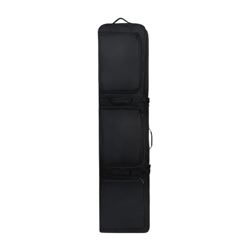 Yiju Double Rolling Ski Bag Storage Handbag with Handles Wheeled Accessories Roller Snowboard Bag Shoulder Backpack for Women Men, Black