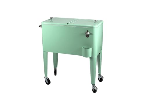 Kailua Cooler - Nevera Americana, Carro refrigerador, Enfriador de Bebidas (Verde Pastel)