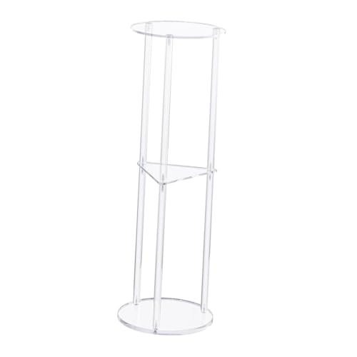siduytin Mesita de Noche compacta de acrílico 3 Niveles, Transparente, para Espacios pequeños, Dormitorio, Oficina, Sala Estar, Auxiliar Redonda.