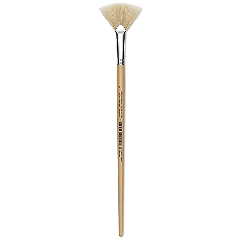 Utrecht Rhenish Pure Hog Bristle Brush - Fan, Size 10, Long Handle