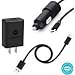 Motorola TurboPower USB-C Essentials Bundle: TurboPower 15 USB C (Type C) Car Charger + TurboPower 15+ Charger + 1 SKN6473A USB-A to USB-C cable for Moto Z, Z2, Z3, X4, G6, G6 Plus (Retail Box)