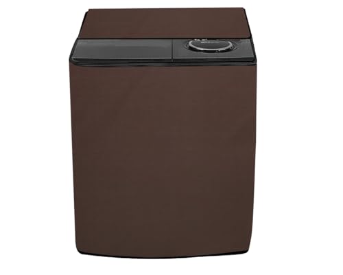 Image of Stylista Waterproof and Dustproof Polyester Washing Machine Cover Compatible for Godrej 7 Kg Semi-Automatic Top Loading WS EDGE CLS 70 5.0 PN2 GPGR, Coffee