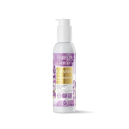 Bottega Verde - Lavanda & Melatonina, Olio Corpo Rilassante, 150 ml, Nutriente e Setificante, con Melatonina e Lavanda, per Pelle Morbida e Vellutata