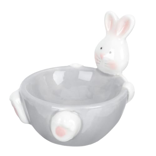 KICHOUSE Porcelain Easter Egg Cup Ceramic Egg Tray Silverware Holder Boys and Girls Ceramic Tableware