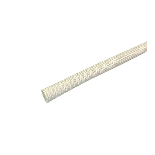 Wysokotemperaturowa biała tuleja z włókna szklanego - 1/2/3/4/5/6~25 mm pleciona rura z miękkiego włókna - idealna do zastosowań motoryzacyjnych i morskich (16 mm x 20 m)