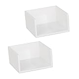 HOMSFOU Multifunktionale Schreibtisch Organizer Box für Haftnotizen Weißer Memo Halter mit Rutschfester Unterseite für Büro Zuhause und Schule Kompakte Aufbewahrungslösung für Notizzettel