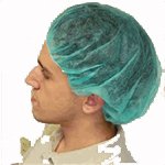Green Bouffant Caps, 24", Bagged, 1000/case