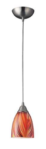 Best Quality 🔥 Elk 416-1M 1 Satin Nickel and Multi Glass Pendant Light, Incandescent Bulb Without Adaptor Kit Exclusive Discount 50% Price Elk 416-1M 1 Satin Nickel and Multi Glass Pendant Light, Incandescent Bulb Without Adaptor Kit