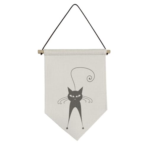 Drapeau en toile chat noir, le symbole de votre amour des animaux