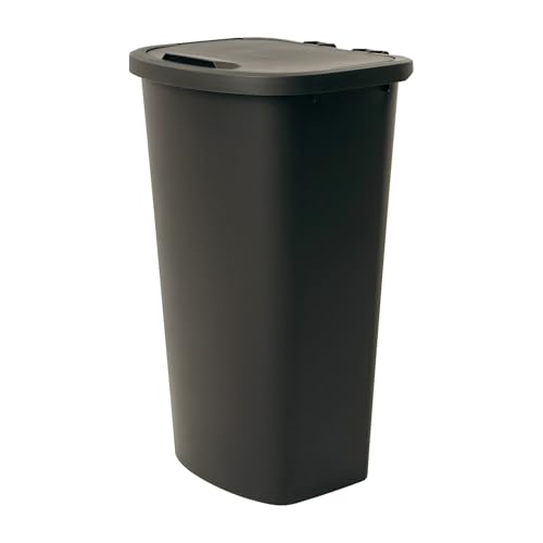 Kitchen Trash can, 11 gallons, Black, Plastic, flip-top, Suitable for Kitchens, bathrooms, and...