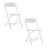 BTEXPERT® Juego de 2 sillas plegables de plástico blanco,