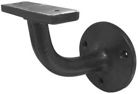 Ironmongery World Black Antique Wrought Iron Handrail Bracket Jab91