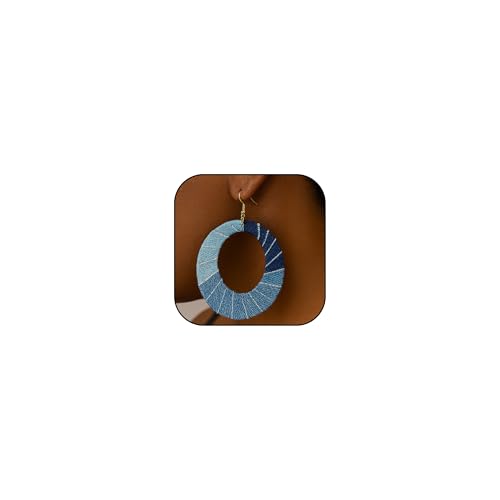 Boho Denim Hoop Earrings for Women Denim Outfit for Women Western Jewelry