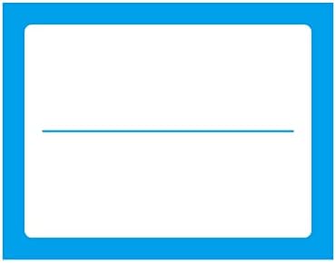 Amazon 自由記入手書き用フリーラベル 紙素材シール300枚 線入り 水色 90x70mm ラベル用紙 文房具 オフィス用品
