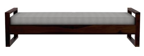 Image of CRAFT D ARTS Solid Sheesham Wooden Diwan Bed for Living Room & Bed Room Furniture | Wooden Diwan /Single Bed | (Walnut Finish)