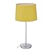 Relaxdays Lampada da Tavolo Classica, Luce con Attacco E14 e Paralume in Stoffa, Abat Jour da Comodino Vintage, Giallo