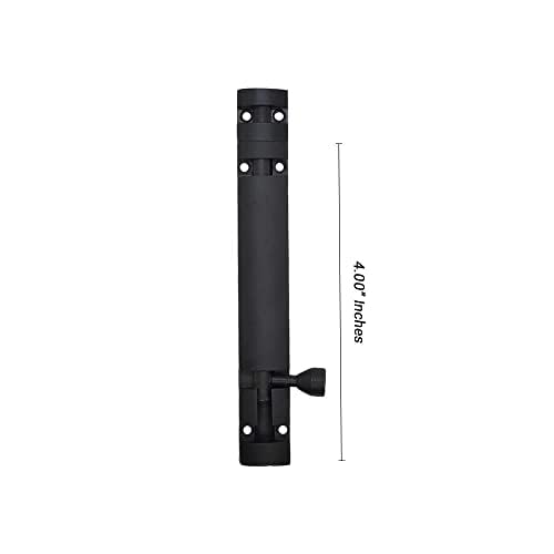 Image of Volo Premium 4 inch Xylo Tower Bolt /Door Latch /kundi /chitakni /Chitkini (Stainless Steel Rod) (Black Matt Finish) (Size 100mm) (4 inch- 100mm, 2)