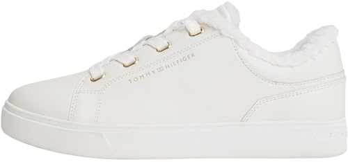 Tommy Hilfiger Damen Cupsole Sneaker Casual mit Teddy-Fell, Weiß (Ecru), 39 – Ansicht 1