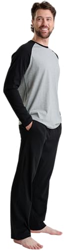 GIVEITPRO Cotton Men's Sleepwear Long Sleeve Top and Bottom Pajama Set3