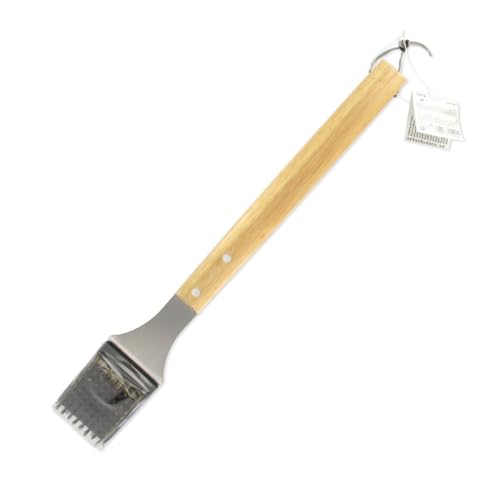 Fackelmann 25192 Brosse pour barbecue, brosse géante à barbecue, Bois, Acier inoxydable, Brun, 42 cm