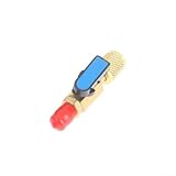 Für HVAC Kugelhahn-Adapter für R134a R410a R22, /4 Zoll SAE Flare Fitting Messing Absperrventil, manuelles Vierteldrehungs-Service-Ventil für Auto-Klimaanlage und (BV-A01 Blau)