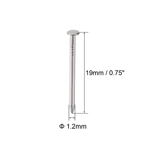 500 Clavos pequeños de acero carbono 1.2x19mm para decoración y manualidades miniatura 2