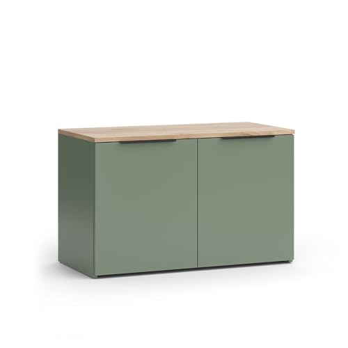 Vicco Aparador Wido, Verde, 80 x 50 cm con 2 Puertas