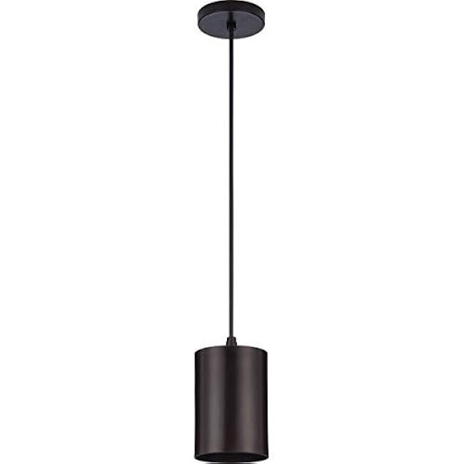 Progress Lighting Cylinder Collection 5-Inch 1-Light Antique Bronze Modern Outdoor Hanging Pendant Light, 9.80x5.00x5.00