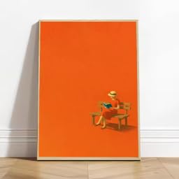 Toile minimaliste femme lisant MAIMANG cadre déco zen ensoleillée