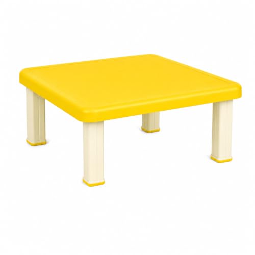 Image of Plastic Strong and Durable Kids Table for Studying Dining Home Virgin Material Kids Table for 2 to 10 Years | Sustain Upto 50 KG (Yellow Low Table)