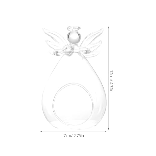 Jarrones de ángeles de vidrio transparente (pack de 2) para decoración de mesas en el salón 8