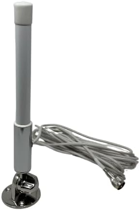 10" Stubby Fixed Mount VHF Marine Antenna, 16 feet Low Loss Marine Cable and 316 Stainless Steel Antenna Mount, PL-259 Adapter Included for Easy