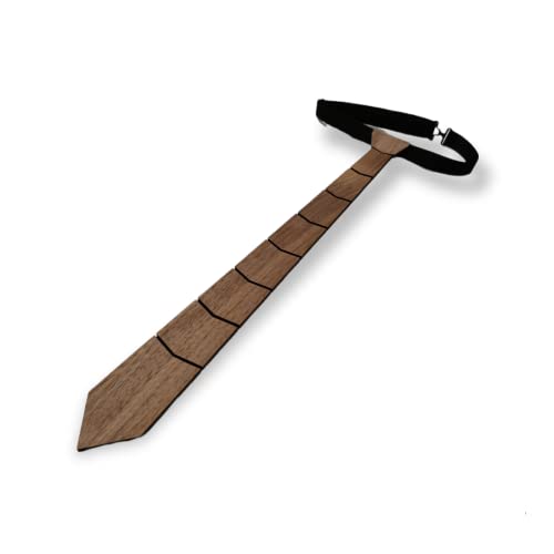 Cravate en bois HudWood fabriquée à la main - Cravate en différents types de bois - Un cadeau pour les hommes., marron 44 x 5,5 cm 10