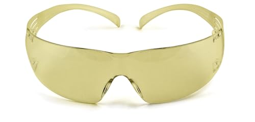 3M Safety Glasses, SecureFit, Pack of 1, ANSI Z87, Anti-Fog Anti-Scratch Amber Lens, Amber Frame, Flexible Temples